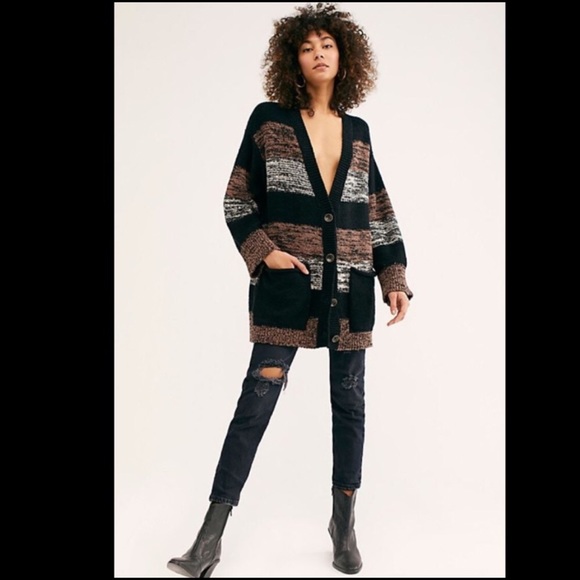 Free People Southport Beach Cardi in Blushes Combo - Picture 4 of 14